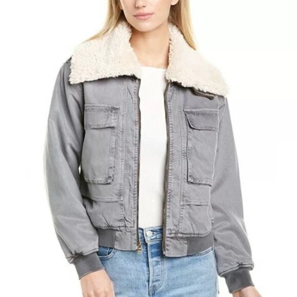 Young Fabulous & Broke Earhart Jacket Grey Size S NWT